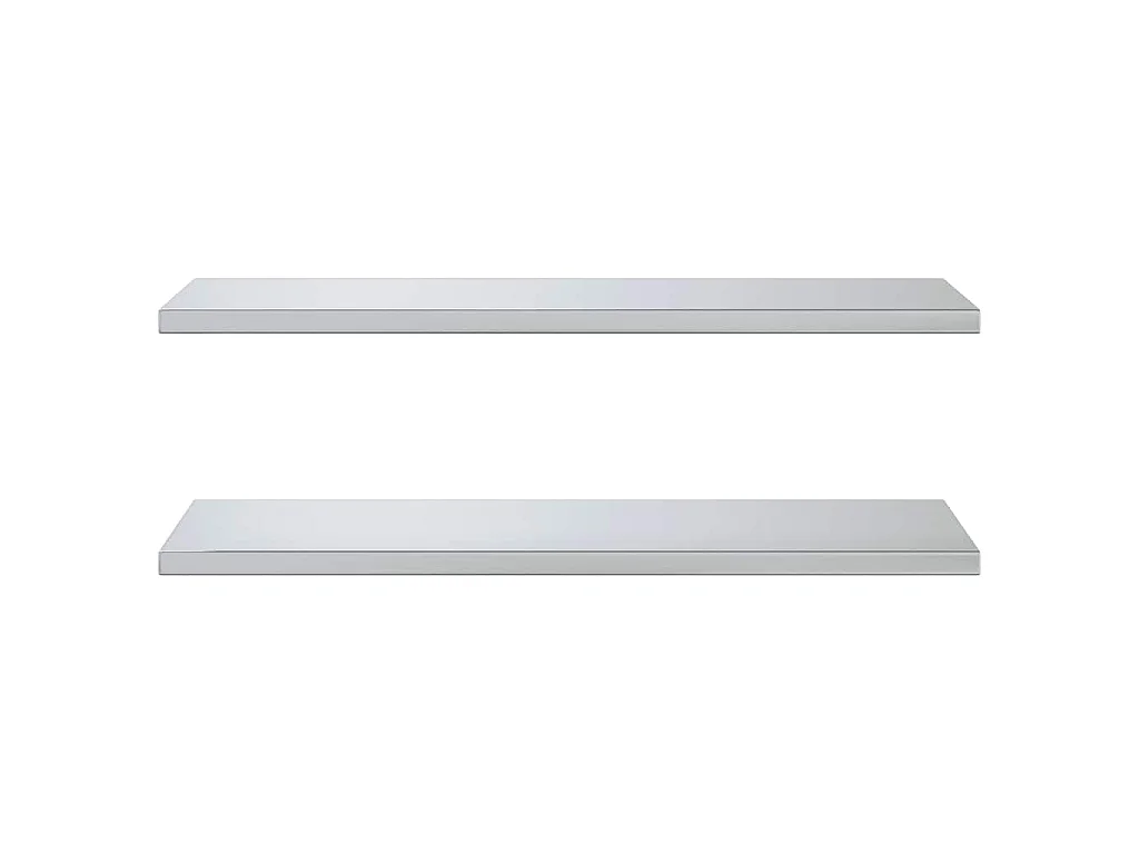 Mensole a Muro 2 pz 100x40 cm Argento in Acciaio Inossidabile