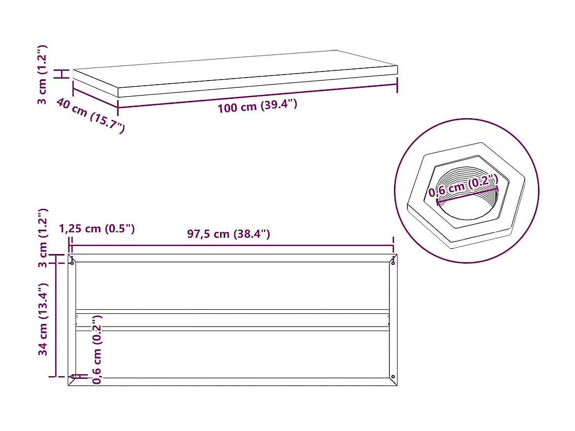 Wandschappen 2 st 100x40 cm roestvrijstaal zwart