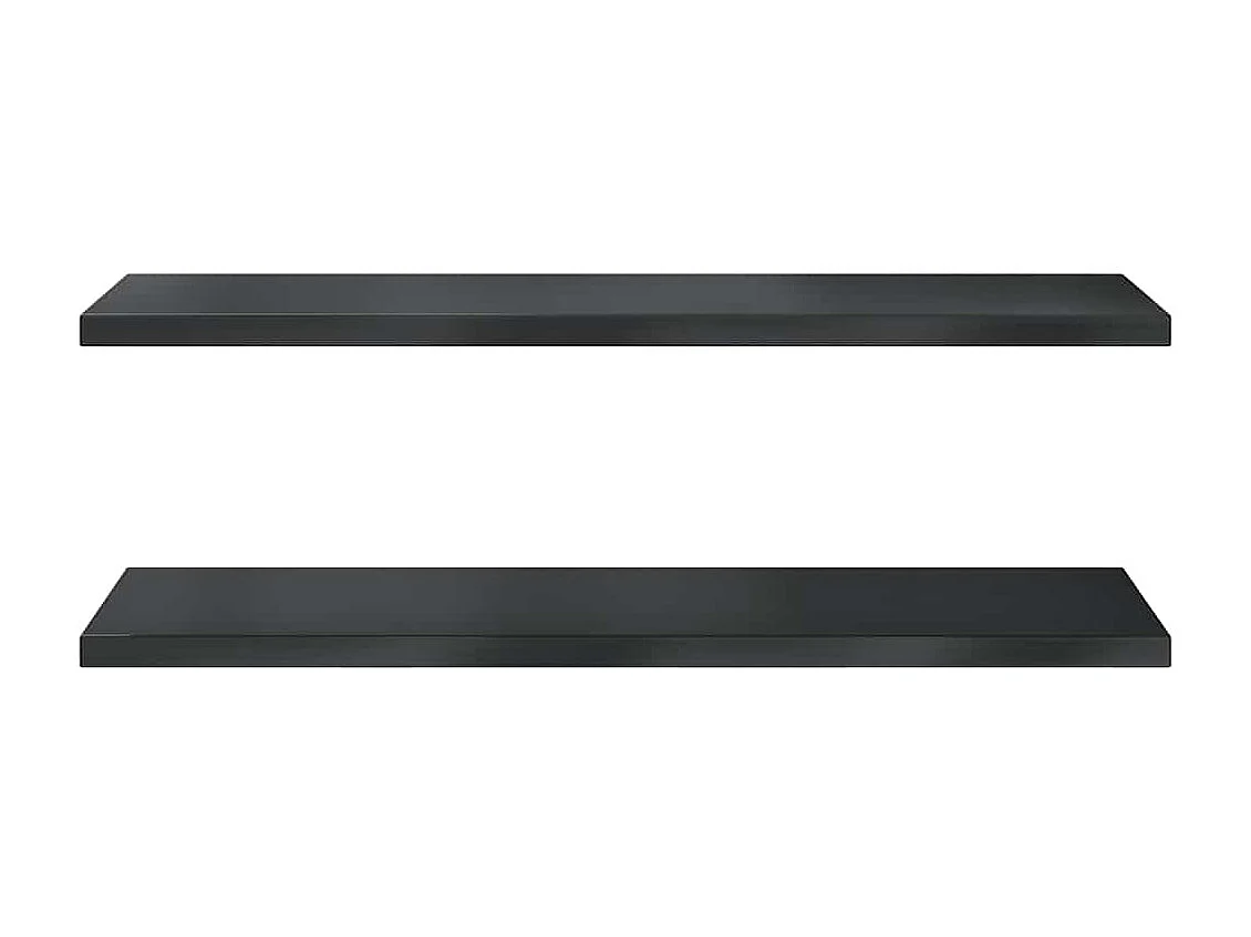 Wandschappen 2 st 100x40 cm roestvrijstaal zwart