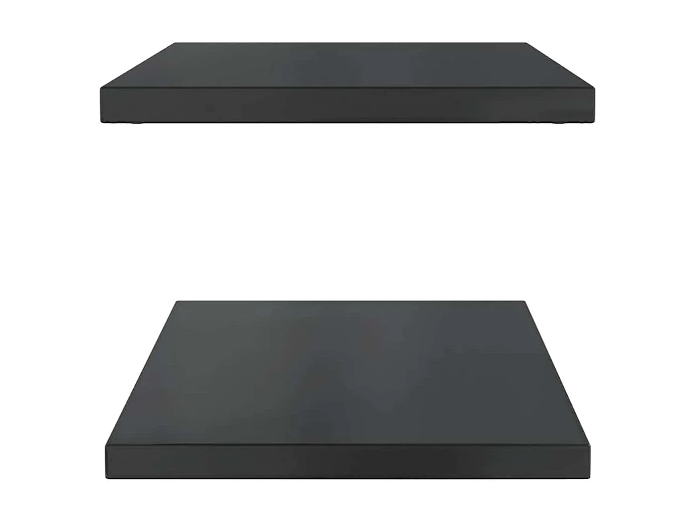 Wandregale 2 Stk. 75x40x3 cm Schwarz Edelstahl