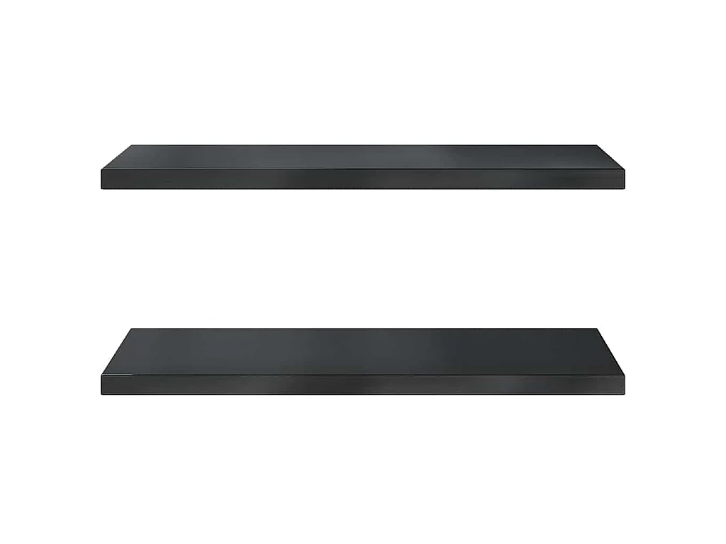 Étagères murales 2 pcs 75x40 cm noir acier inoxydable