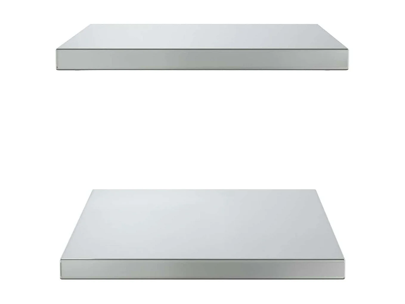 Wandregale 2 Stk. 50x40x3 cm Silbern Edelstahl