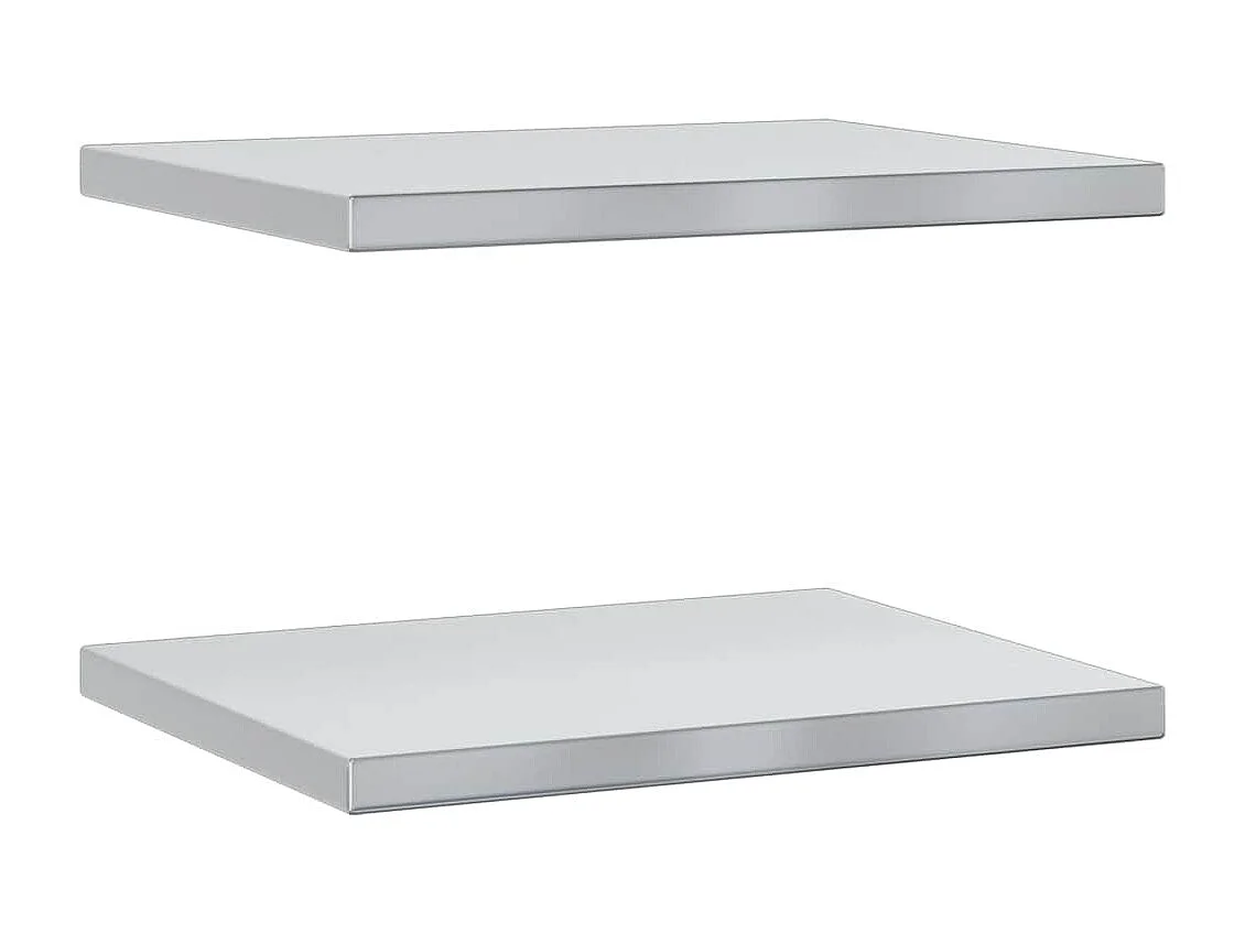 Étagères murales 2 pcs 50x40x3 cm argenté acier inoxydable