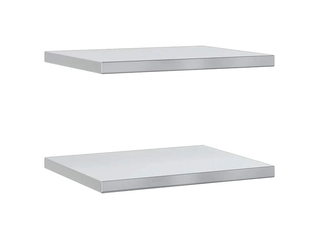 Mensole a Muro 2 pz 50x40 cm Argento in Acciaio Inossidabile