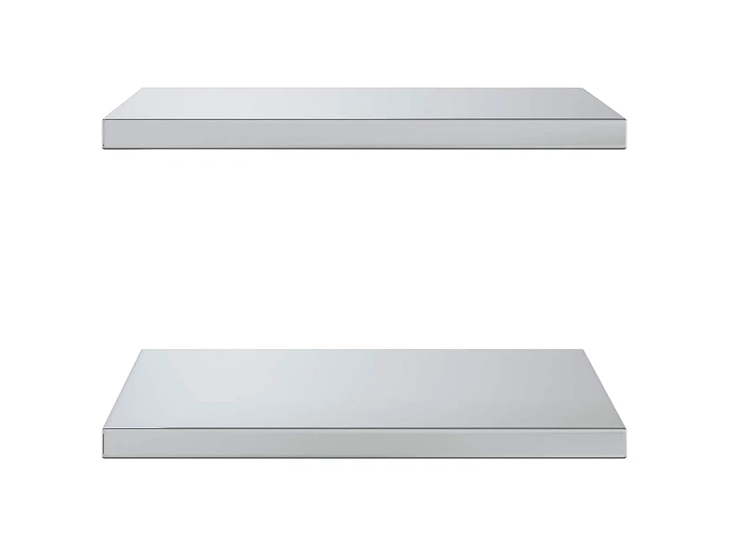 Mensole a Muro 2 pz 50x40 cm Argento in Acciaio Inossidabile