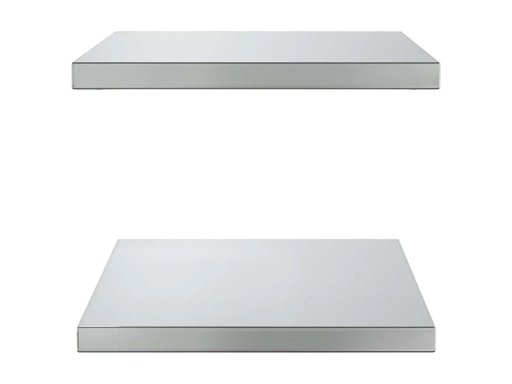 Mensole a Muro 2 pz 50x40 cm Argento in Acciaio Inossidabile