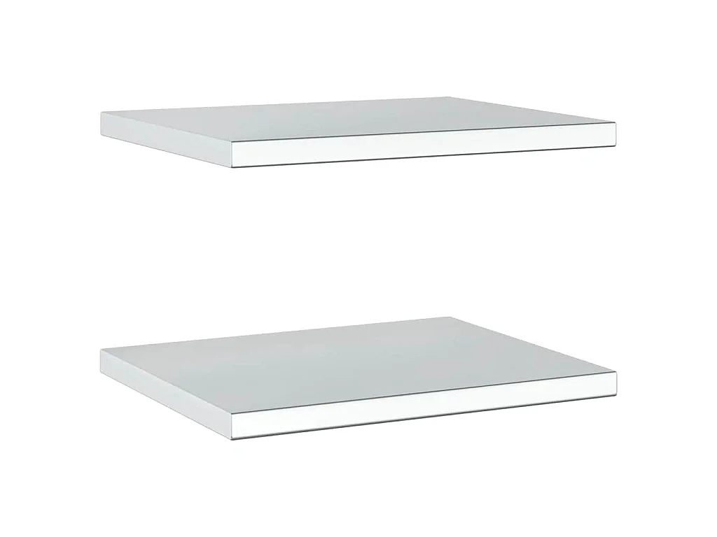 Mensole a Muro 2 pz 50x40 cm Argento in Acciaio Inossidabile