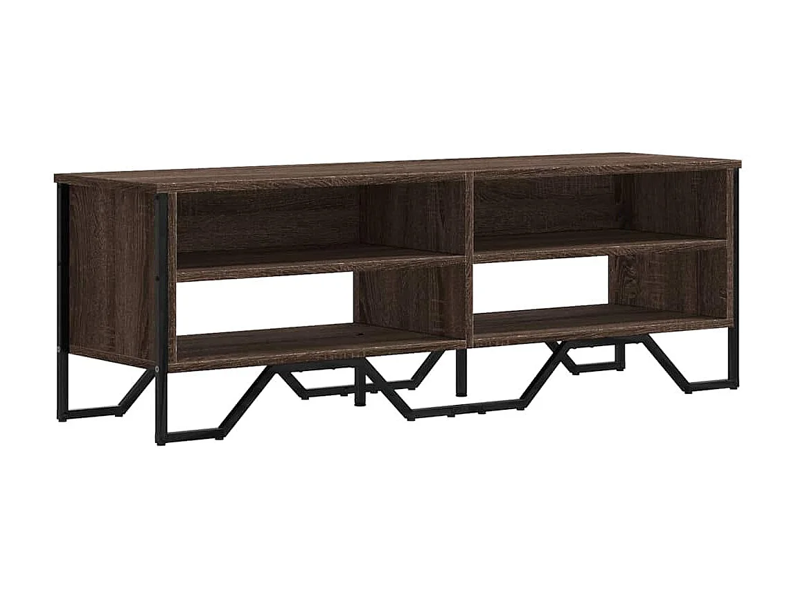 Tv-meubel 122x34x41 cm bewerkt hout bruin eikenkleurig