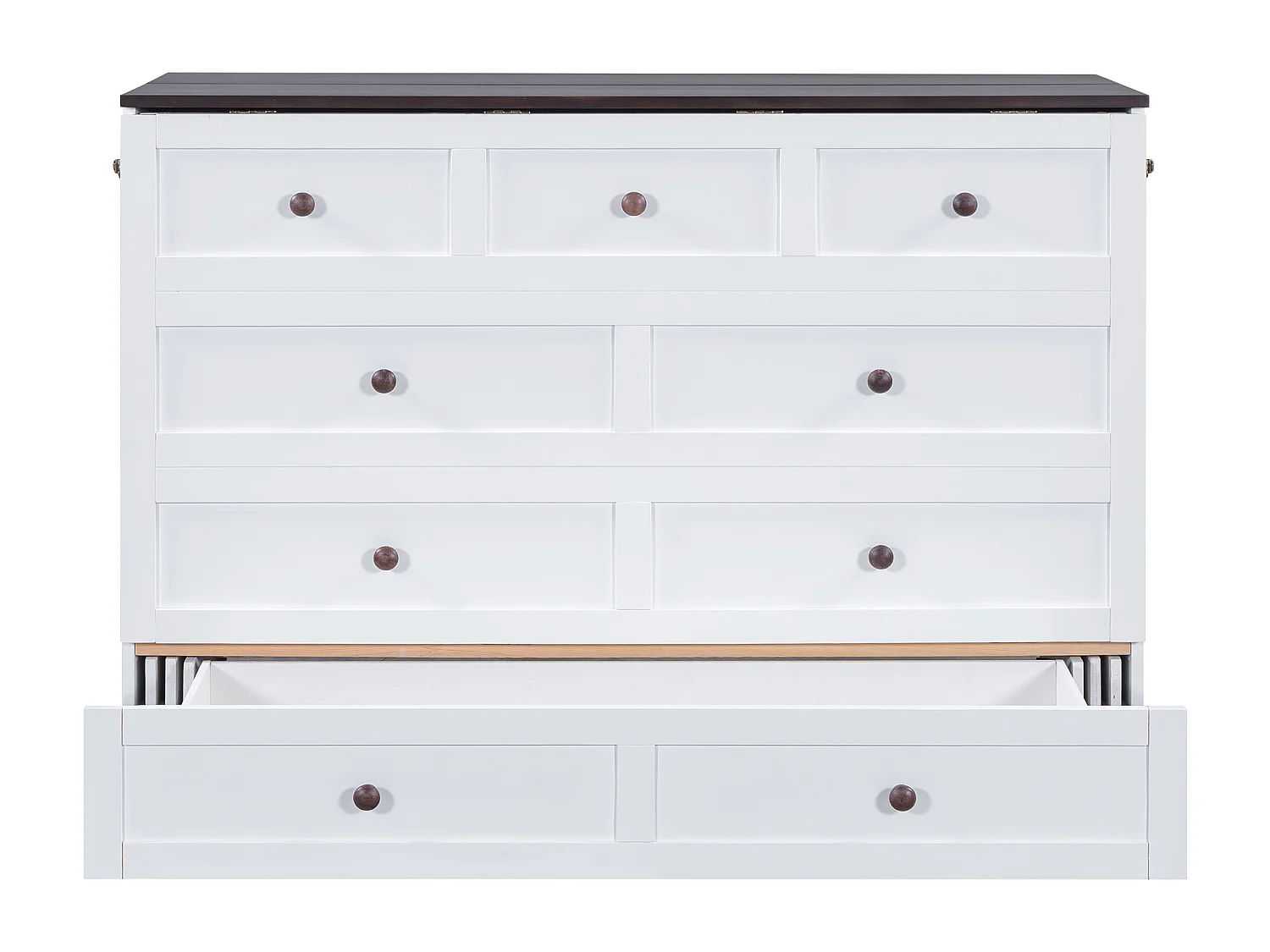 Uitschuifbaar houten bed 140x200 cm - met USB-aansluitingen en opbergruimte - Wit