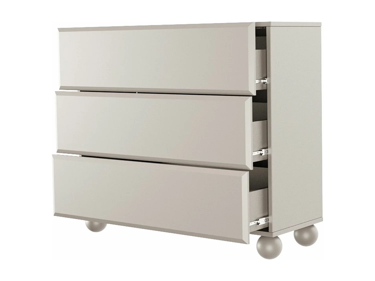 Commode - 100 cm - beige avec 3 tiroirs - CHOCOLATED