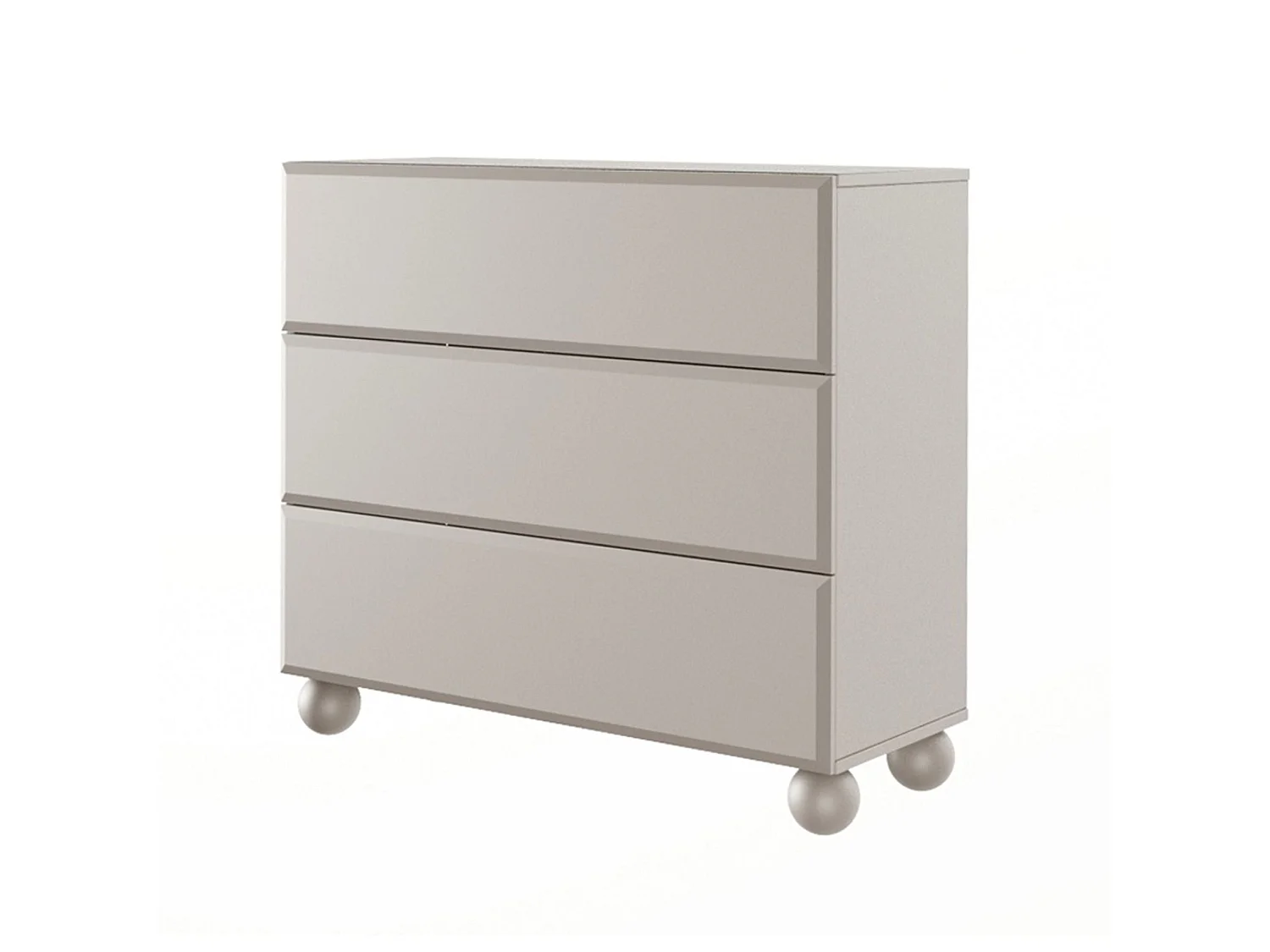 Kommode auf Kugelfüßen - 3 Schubladen - Beige - 100 cm - CHOCOLATED