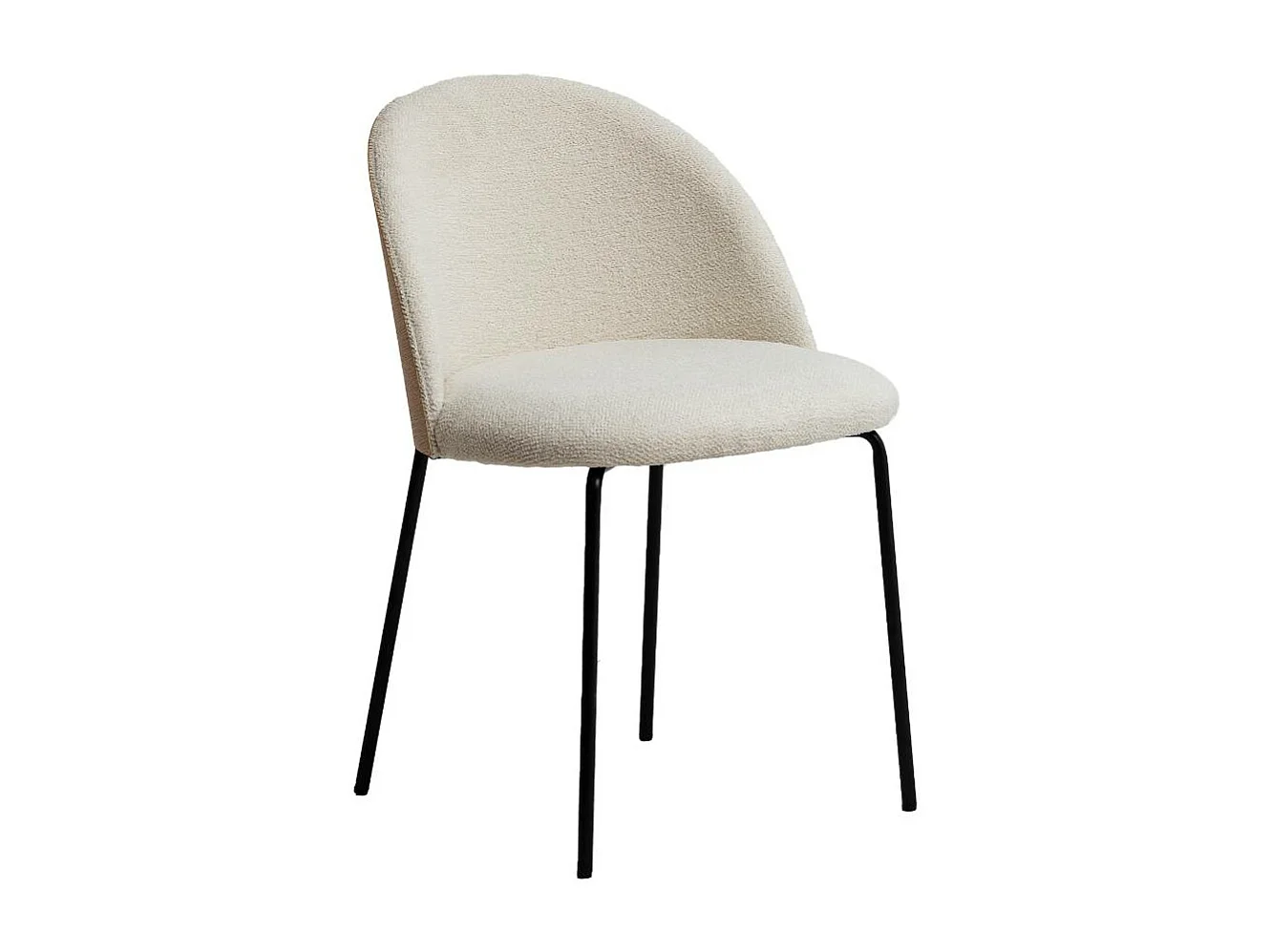 Chaise en tissu bouclette écru clair et métal Nyssa (lot de 2)