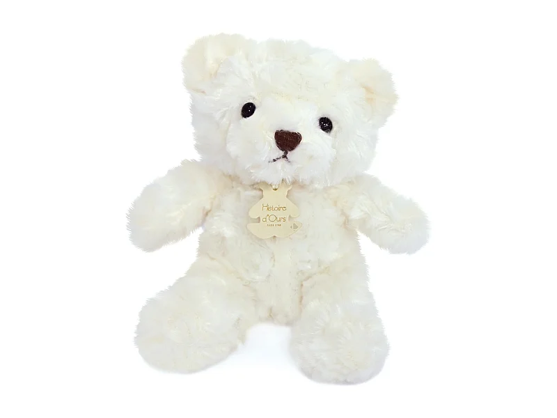 Peluche ours 21 cm polyester collection OURS VINTAGE blanc