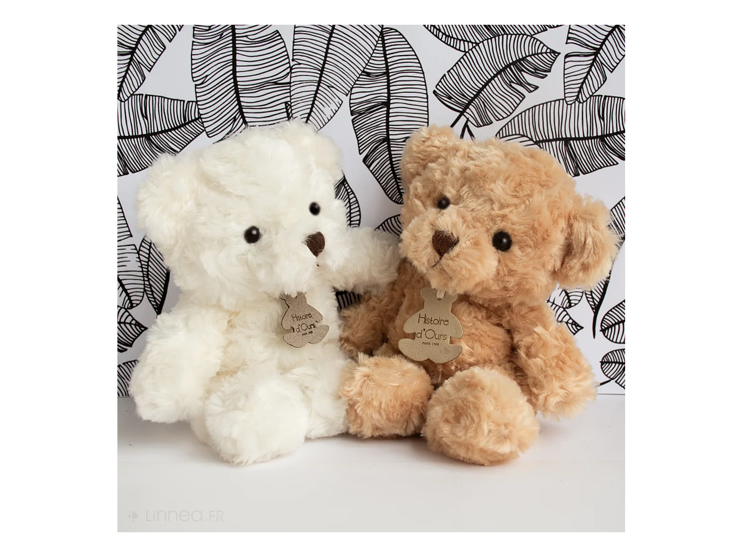 Peluche ours 21 cm polyester collection OURS VINTAGE blanc