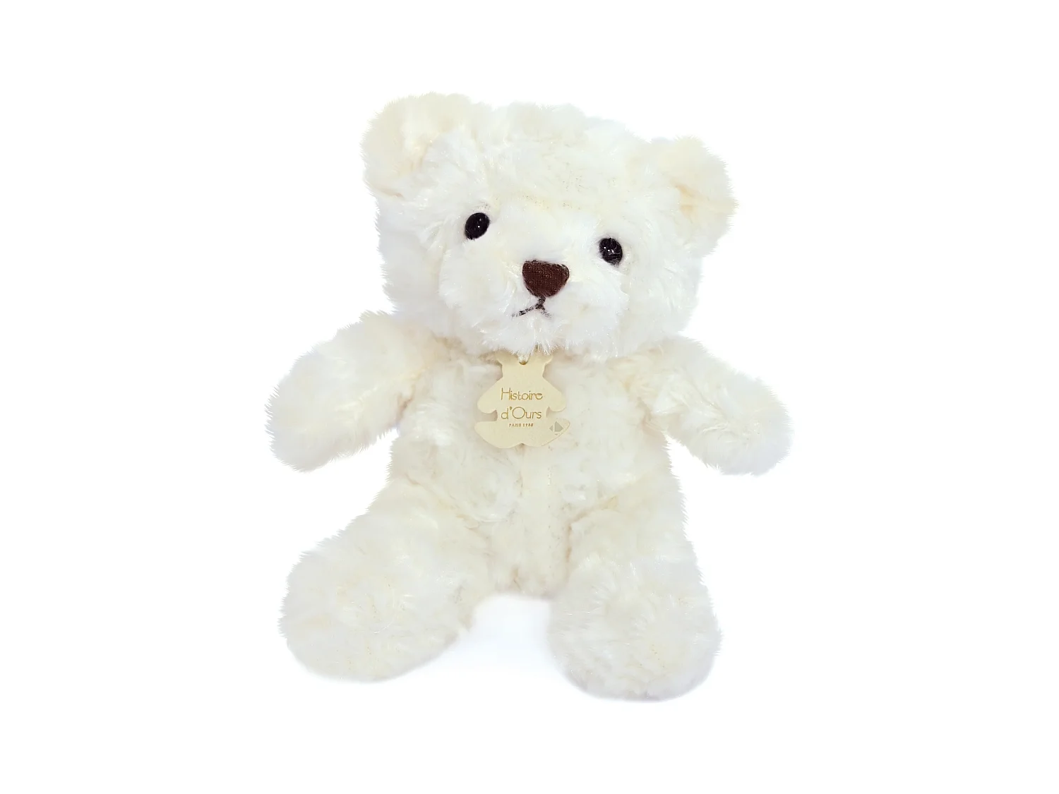 Peluche ours 21 cm polyester collection OURS VINTAGE blanc