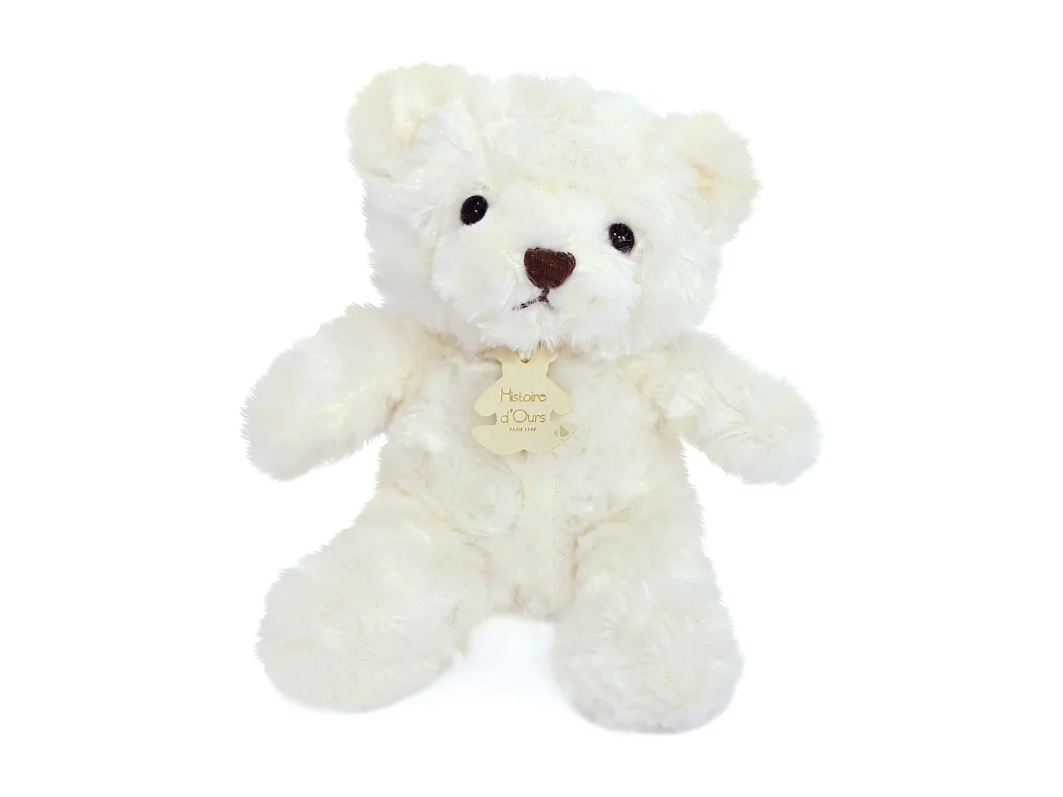 Peluche ours 21 cm polyester collection OURS VINTAGE blanc