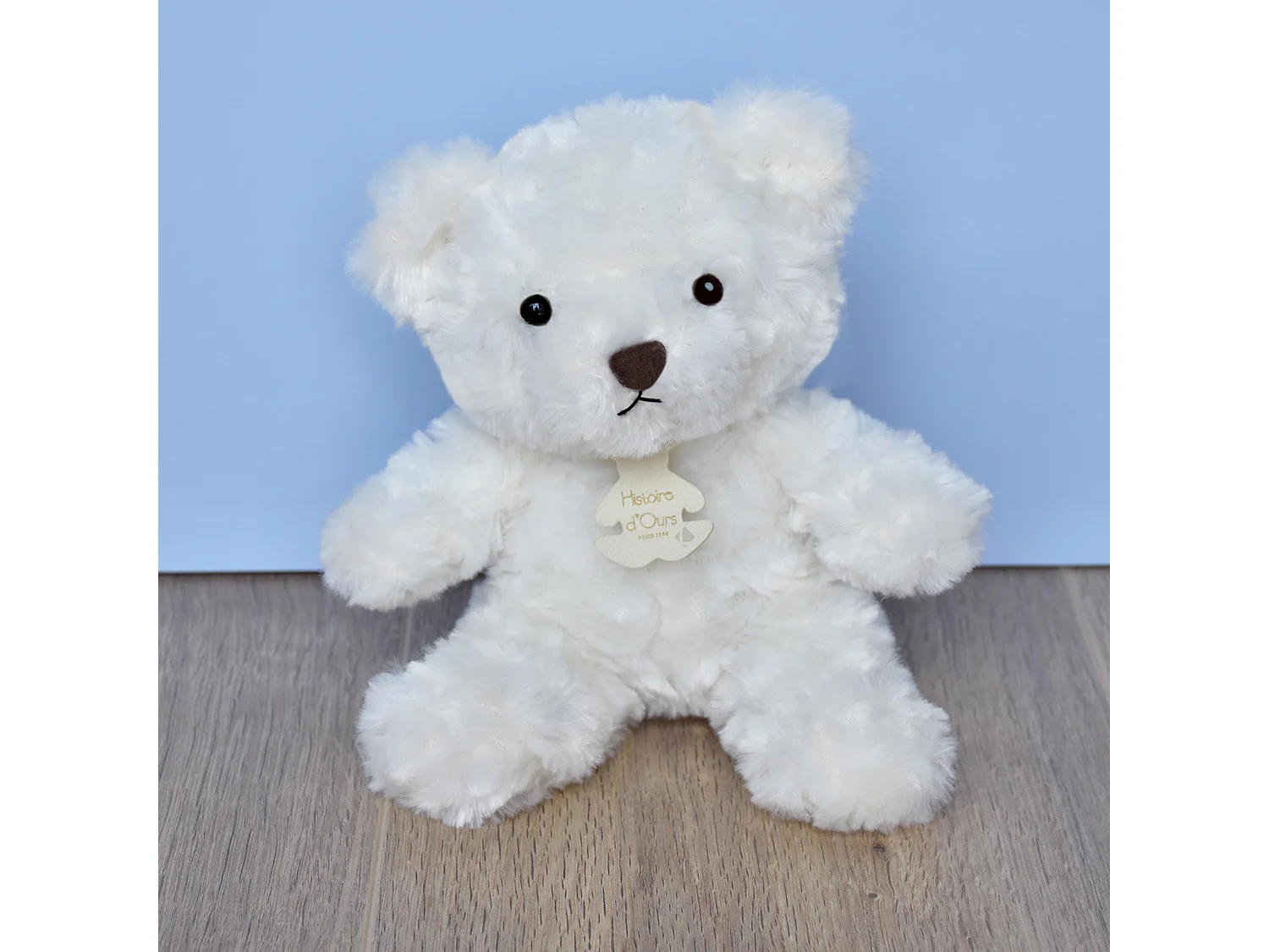 Peluche ours 21 cm polyester collection OURS VINTAGE blanc