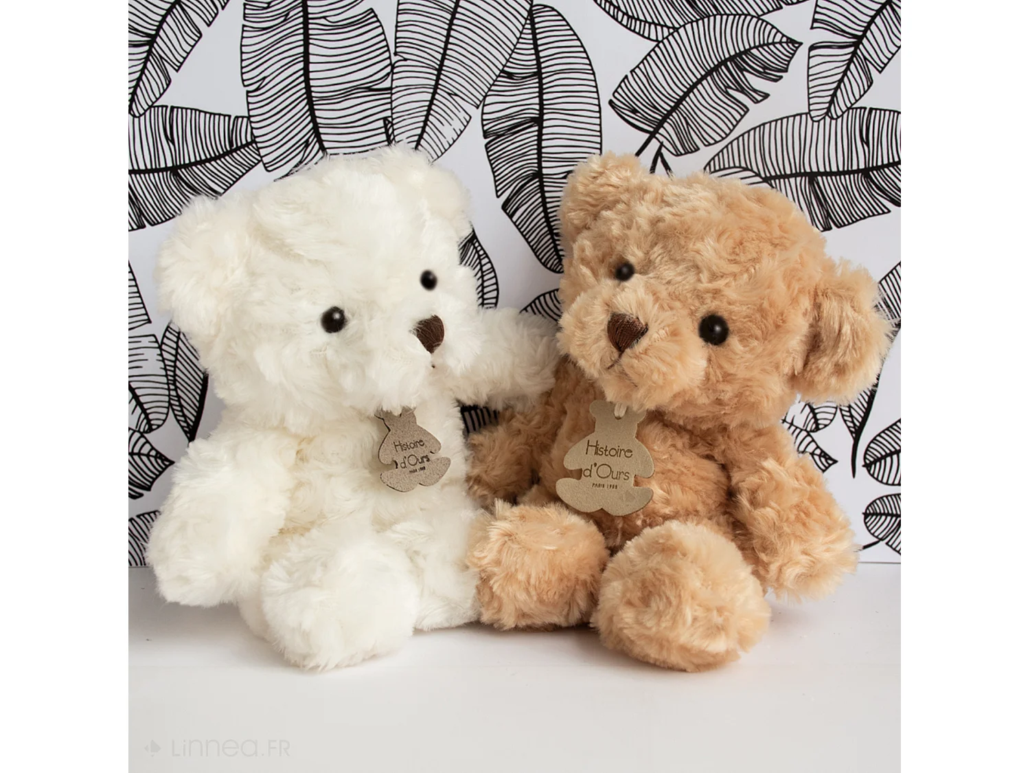 Peluche ours 21 cm polyester collection OURS VINTAGE blanc