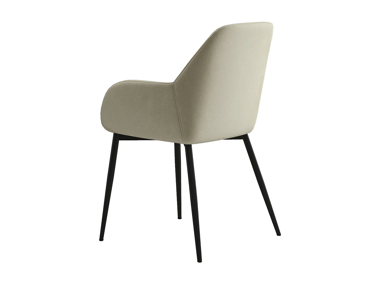 GABIN-Poltrona da tavolo beige e metallo nero (x2)