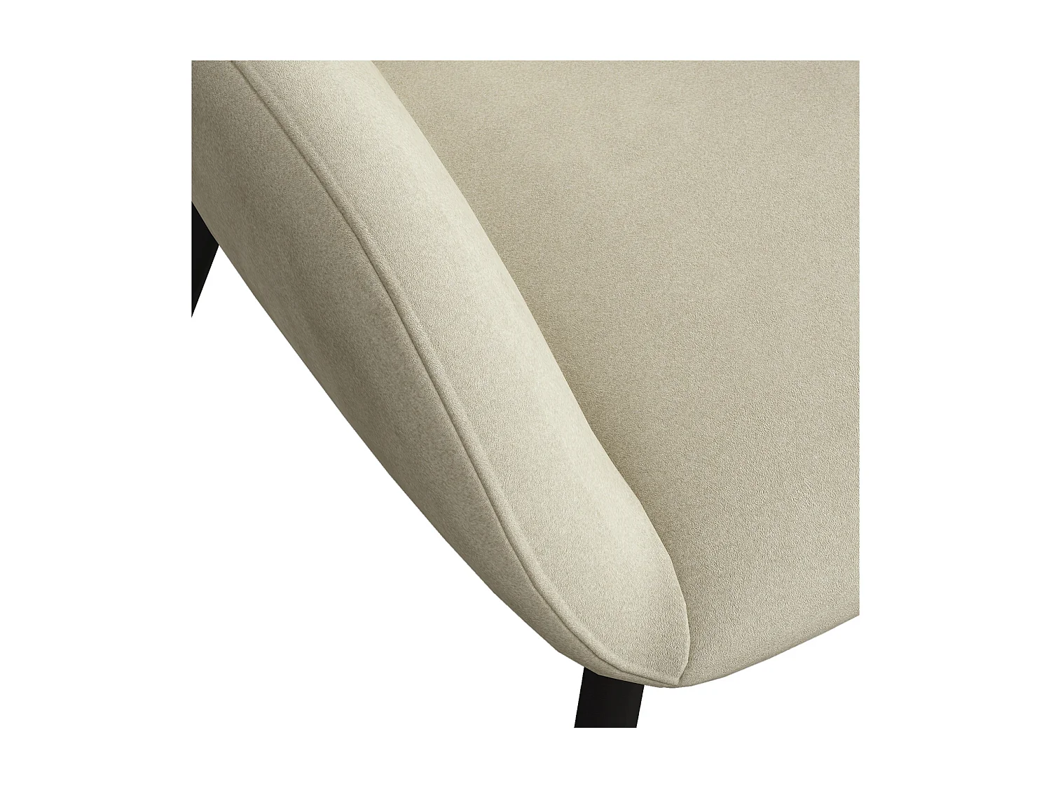 GABIN-Poltrona da tavolo beige e metallo nero (x2)