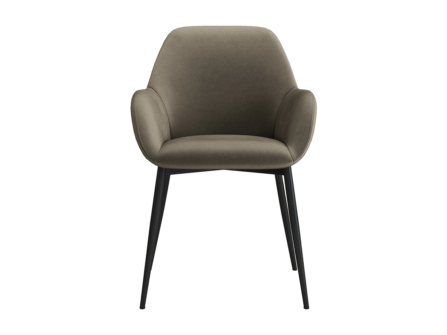 GABIN-Poltrona da tavolo marrone e metallo nero (x2)