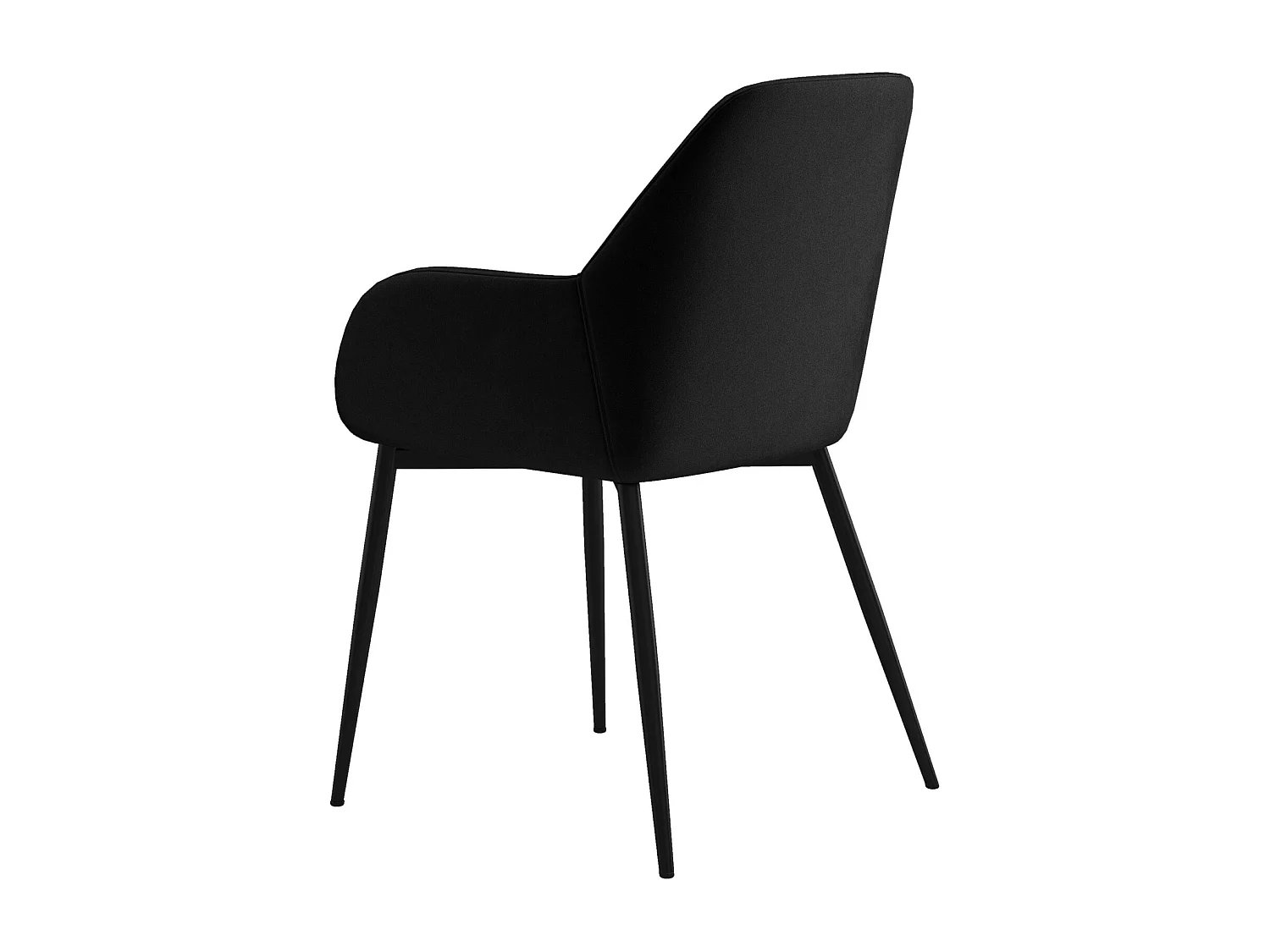 GABIN-Poltrona da tavolo nero e metallo nero (x2)