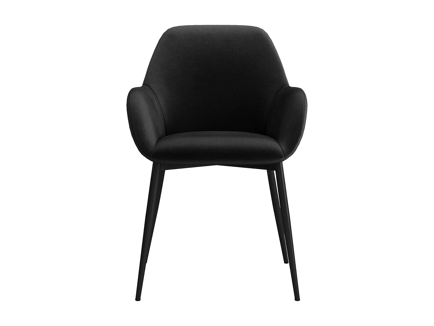 GABIN-Poltrona da tavolo nero e metallo nero (x2)