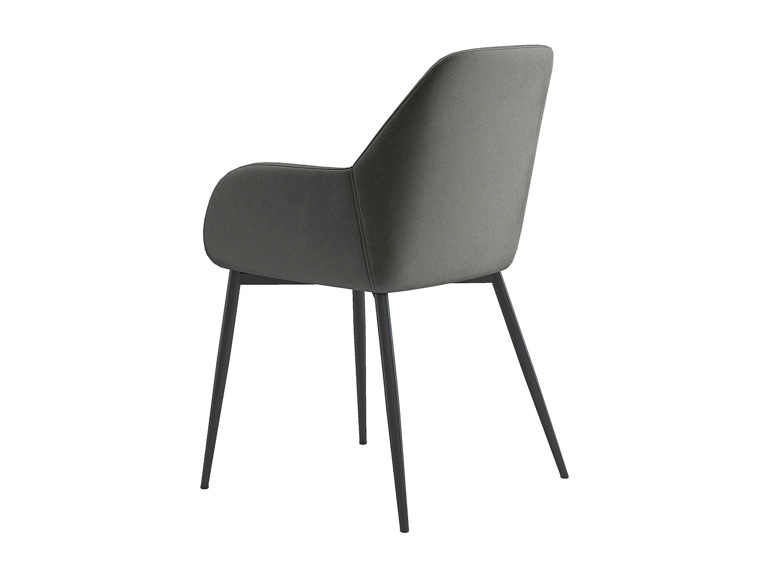 GABIN-Poltrona da tavolo griggio e metallo nero (x2)