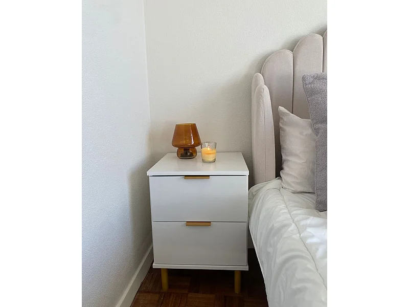 Comodino 2 cassetti WALPOLE Bianco