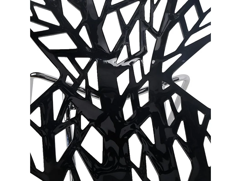 Lot de 4 chaises empilables noires avec pieds métal chromé - TIMBER