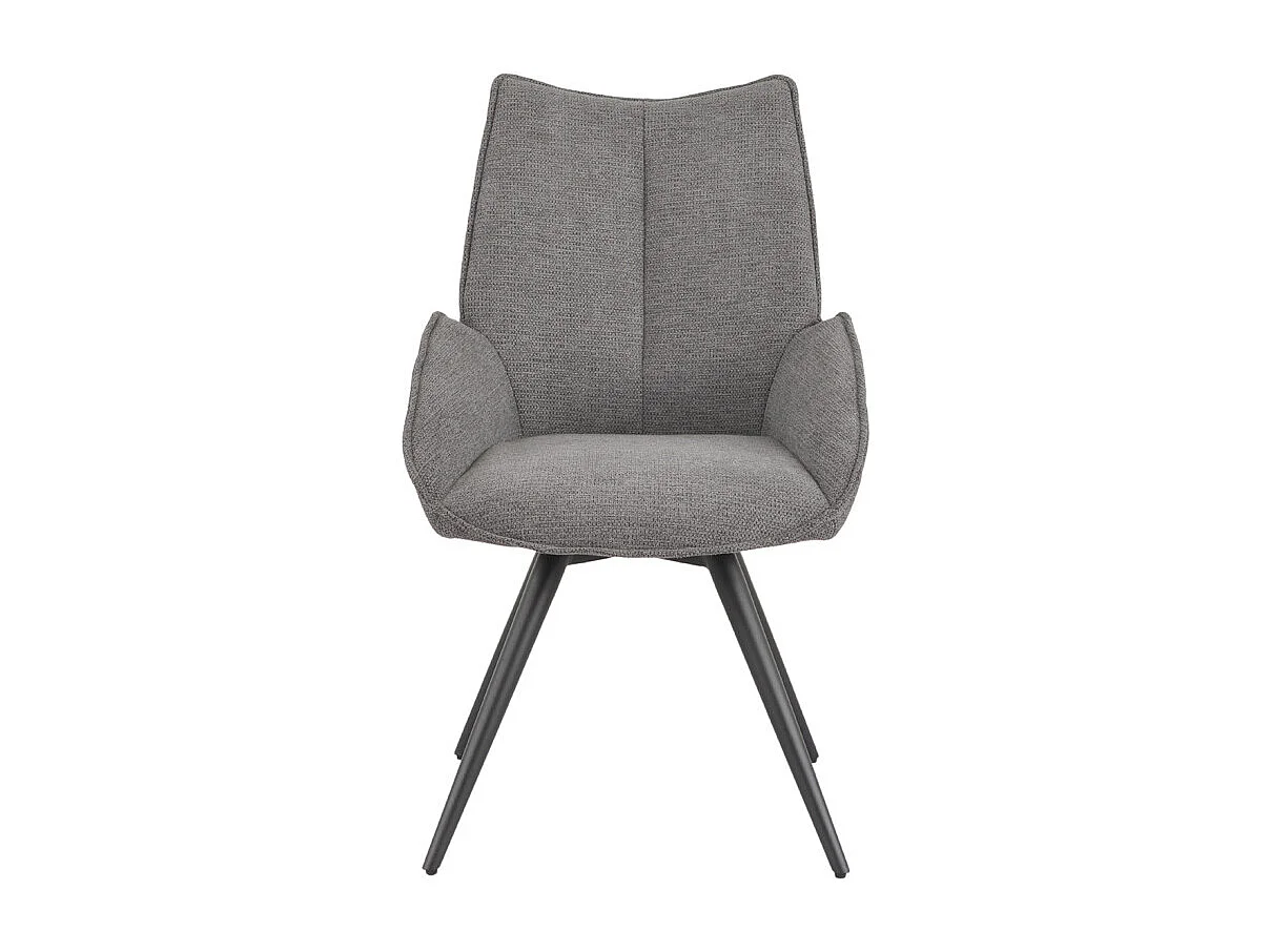 Chaise pivotante 180° tissu gris anthracite pieds métal noir - PALOMA