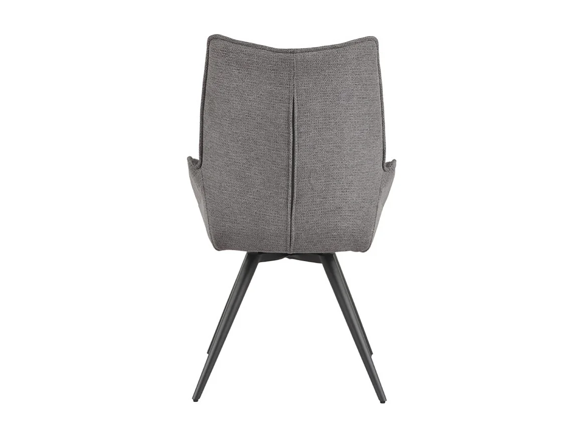 Chaise pivotante 180° tissu gris anthracite pieds métal noir - PALOMA