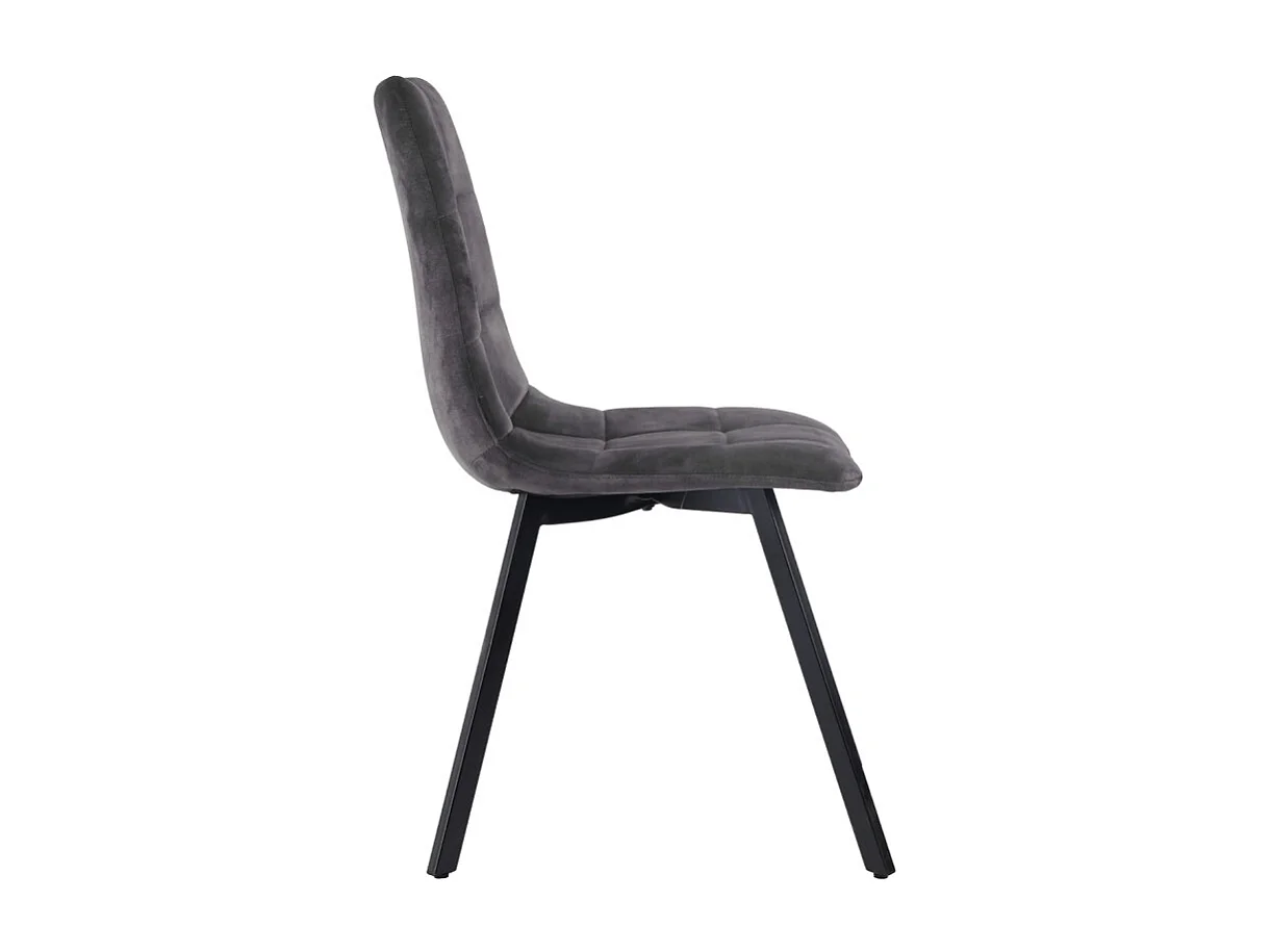 Lot 2 chaises en velours gris foncé avec pieds en métal noir - NAMI 2