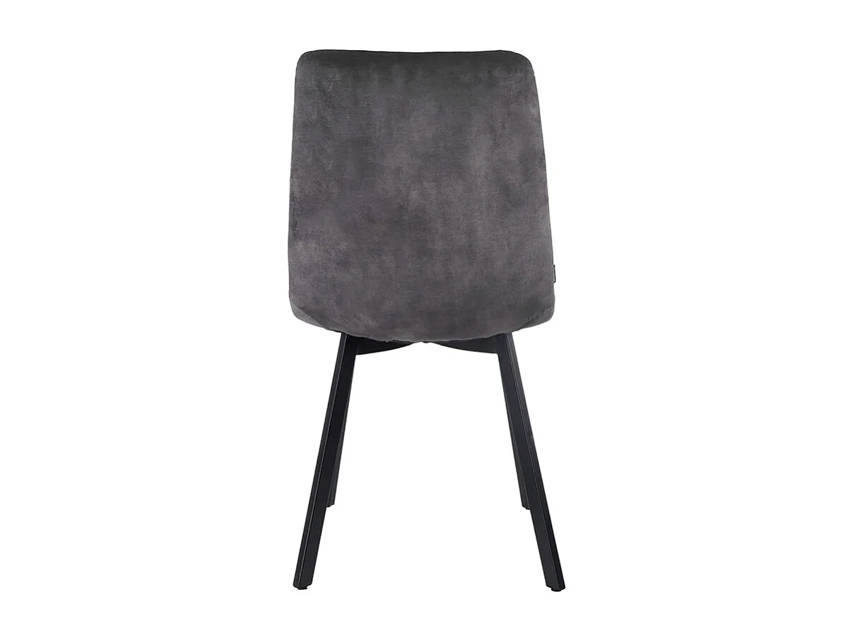 Lot 2 chaises en velours gris foncé avec pieds en métal noir - NAMI 2