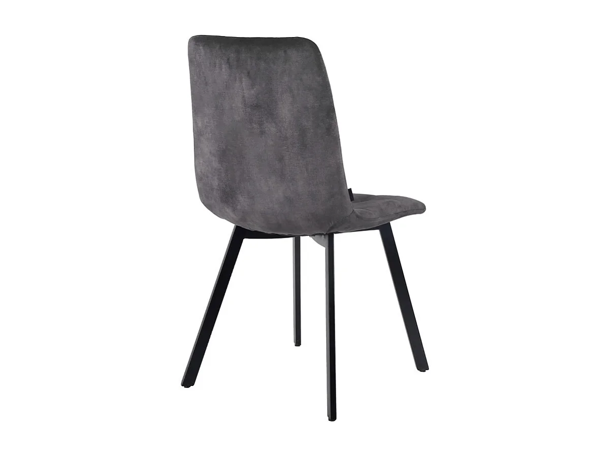 Lot 2 chaises en velours gris foncé avec pieds en métal noir - NAMI 2