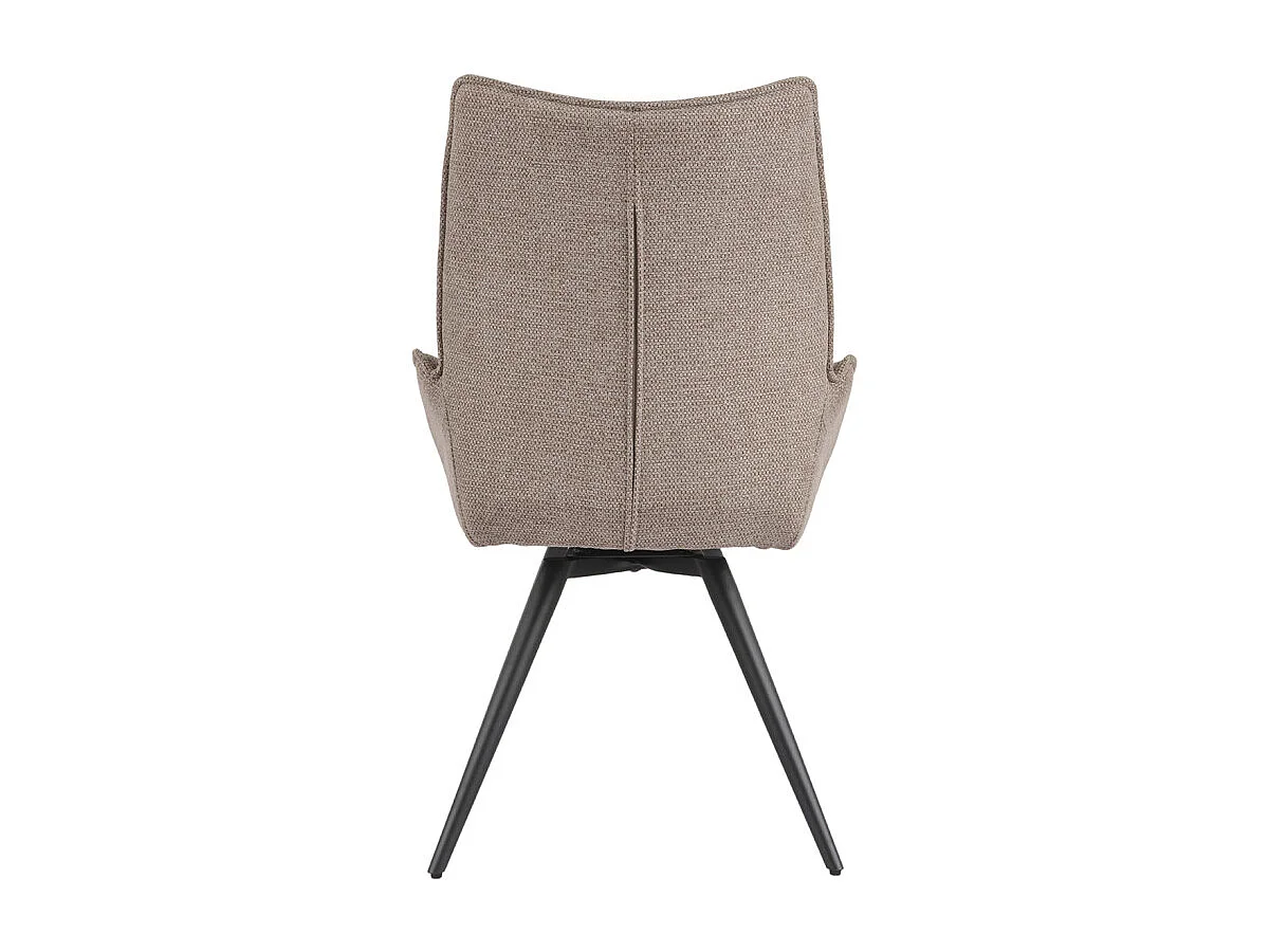 Chaise pivotante 180° en tissu taupe et pieds métal noir - PALOMA