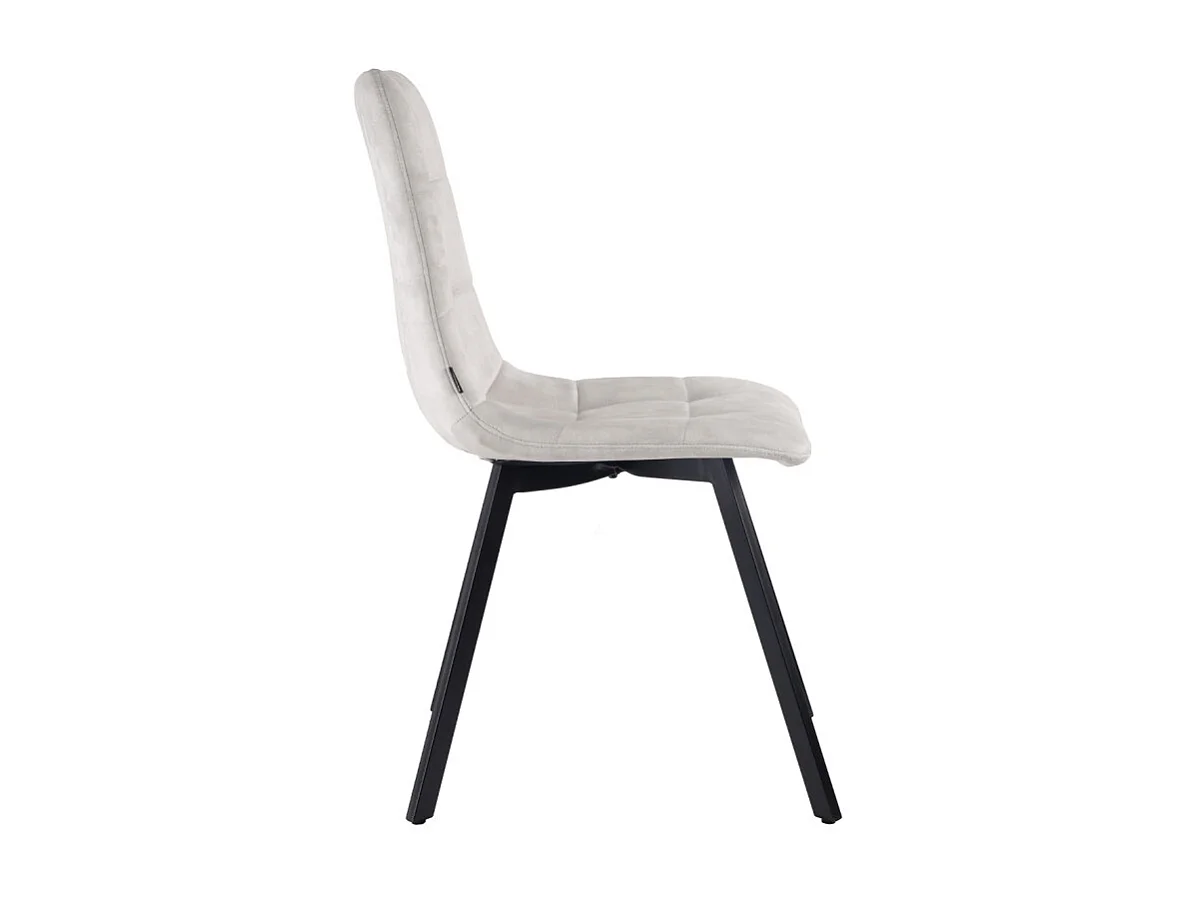 Lot de 2 chaises en velours écru avec pieds en métal noir - NAMI 2