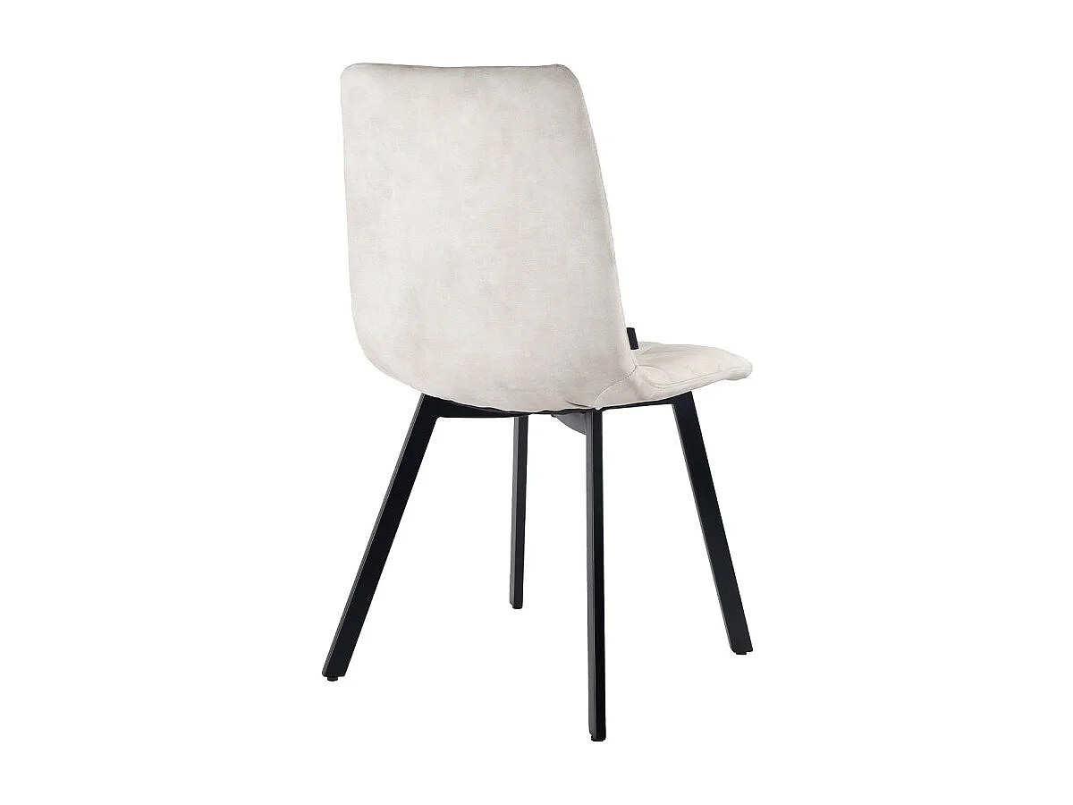 Lot de 2 chaises en velours écru avec pieds en métal noir - NAMI 2