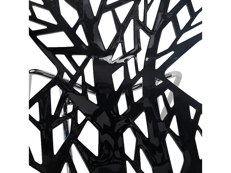 Lot de 2 chaises empilables noires avec pieds métal chromé - TIMBER