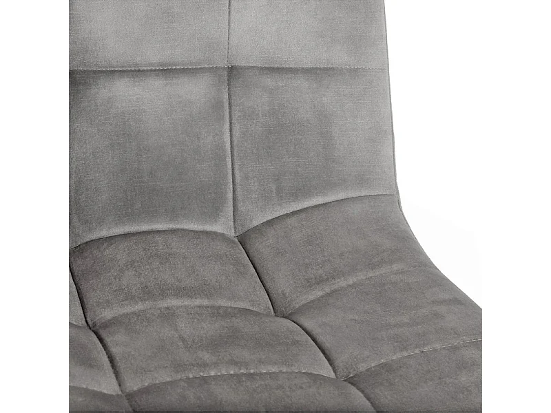 Lot 2 chaises en velours gris clair avec pieds en métal noir - NAMI 2