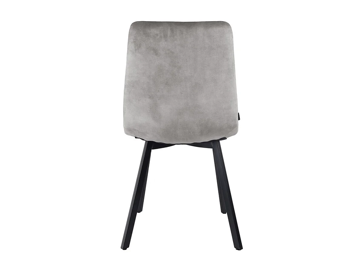 Lot 2 chaises en velours gris clair avec pieds en métal noir - NAMI 2