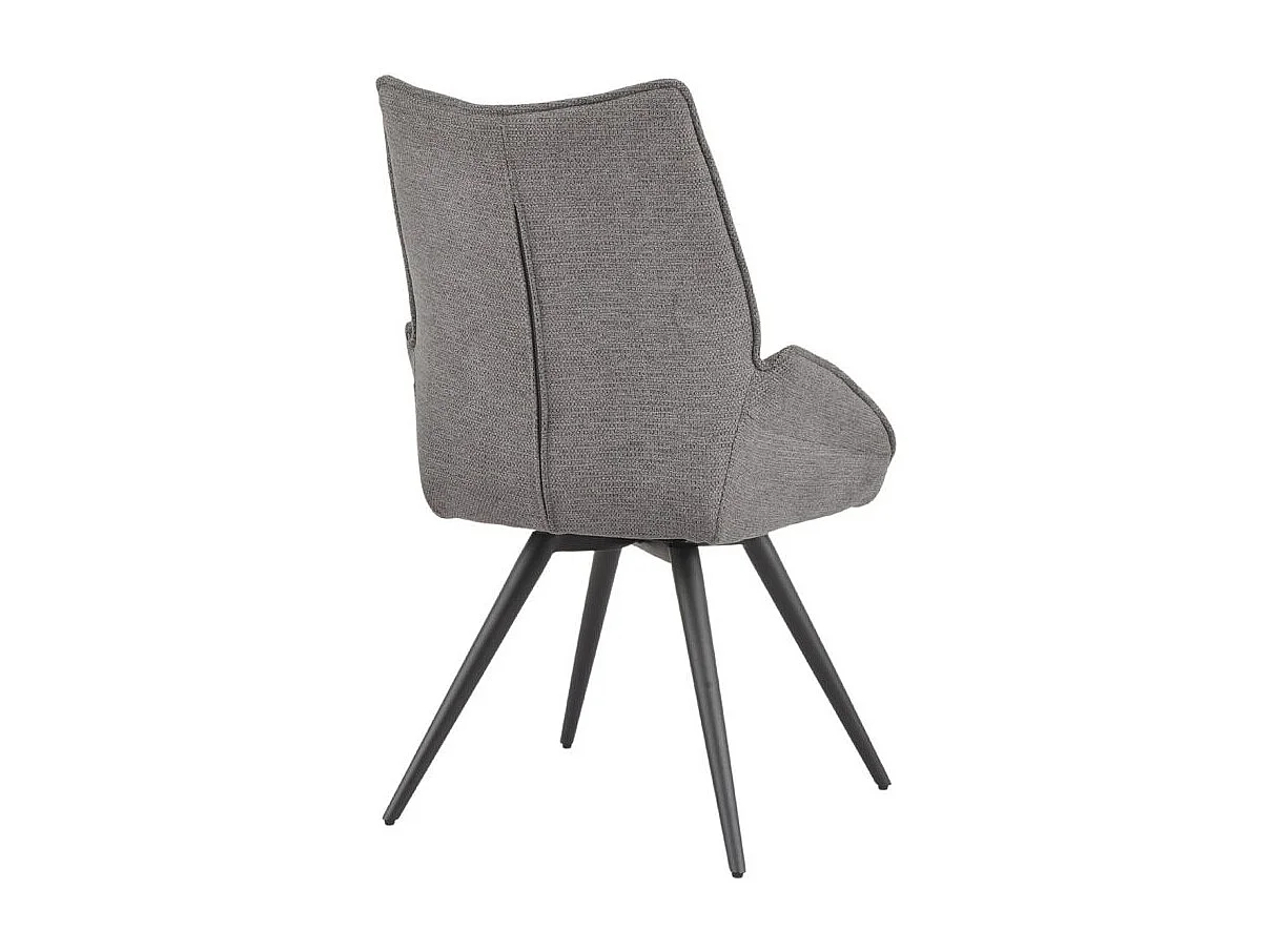 Lot 2 chaises pivotantes 180° tissu gris foncé et pieds métal - PALOMA
