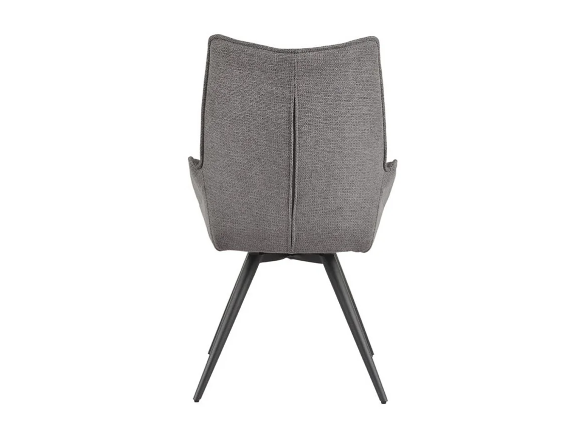 Lot 2 chaises pivotantes 180° tissu gris foncé et pieds métal - PALOMA