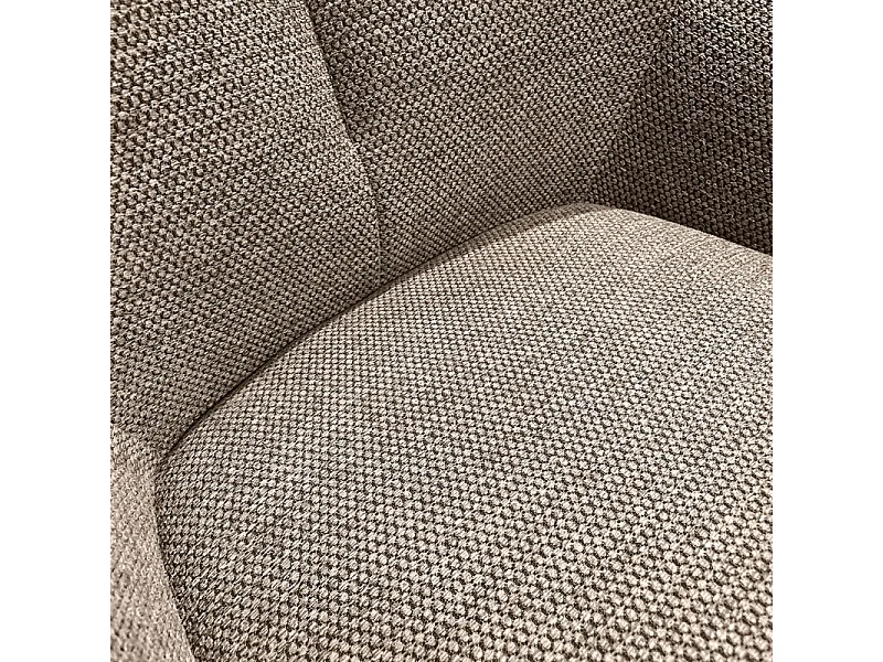 Lot 2 chaises pivotantes 180° en tissu taupe pieds métal noir - PALOMA