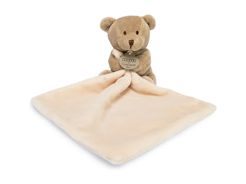 Doudou ours 10 cm polyester collection J'AIME MON DOUDOU beige naturel