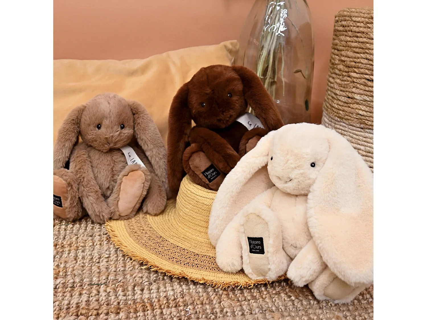 Peluche lapin 32 cm polyester collection LE LAPIN beige vanille