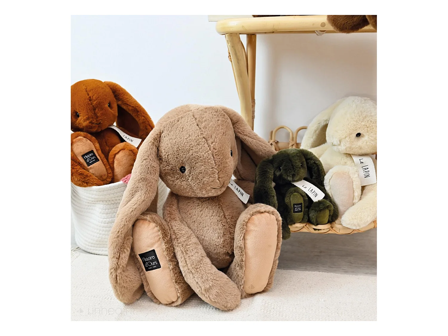 Peluche lapin 32 cm polyester collection LE LAPIN beige vanille