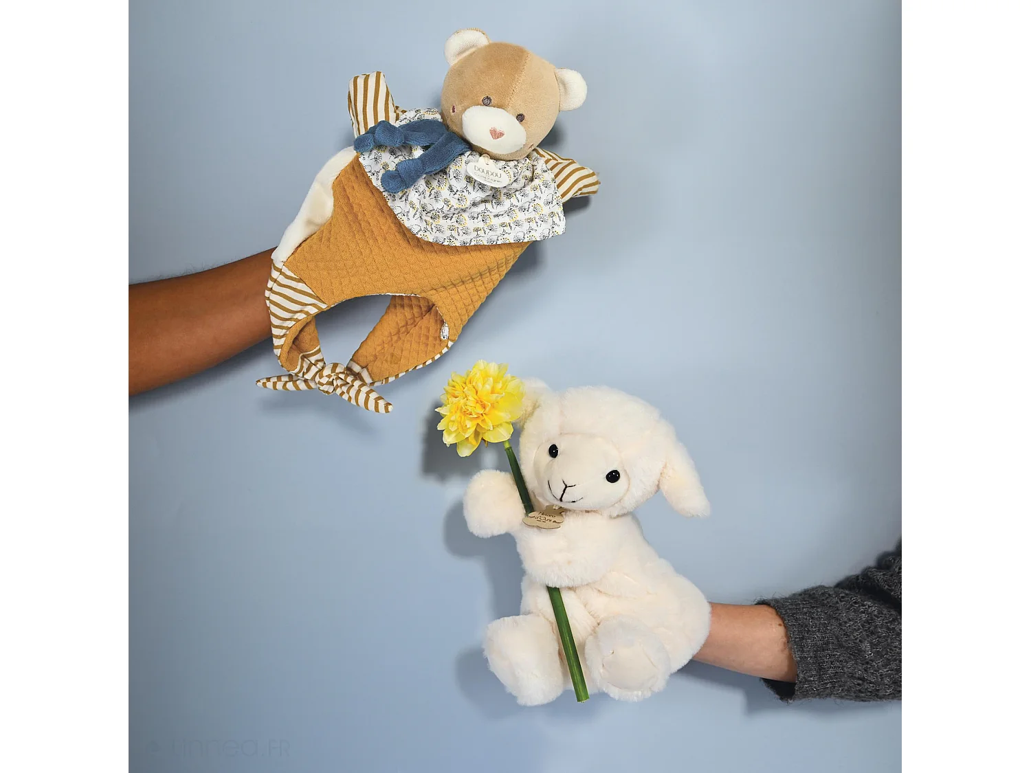 Doudou marionnette 25 cm polyester DOUCE MARIONNETTE ours marron