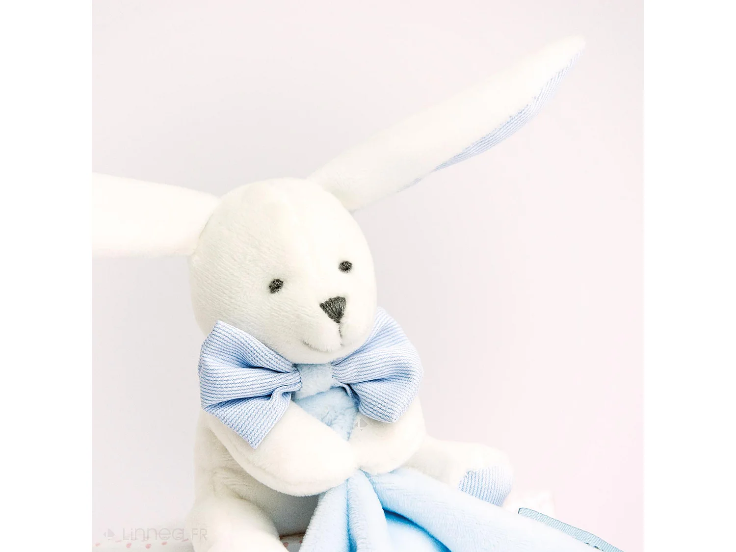Doudou lapin 10 cm polyester collection J'AIME MON DOUDOU bleu