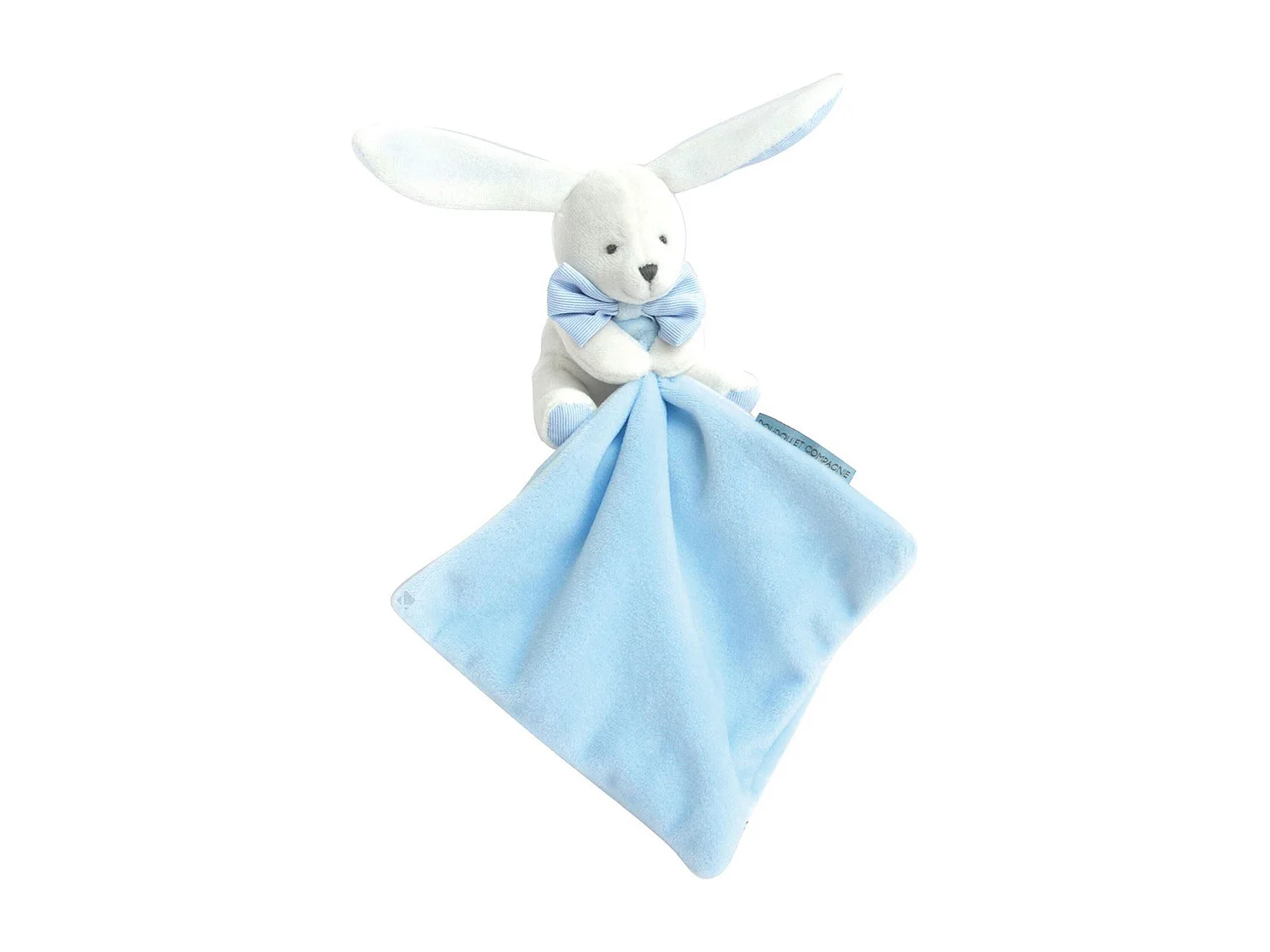 Doudou lapin 10 cm polyester collection J'AIME MON DOUDOU bleu